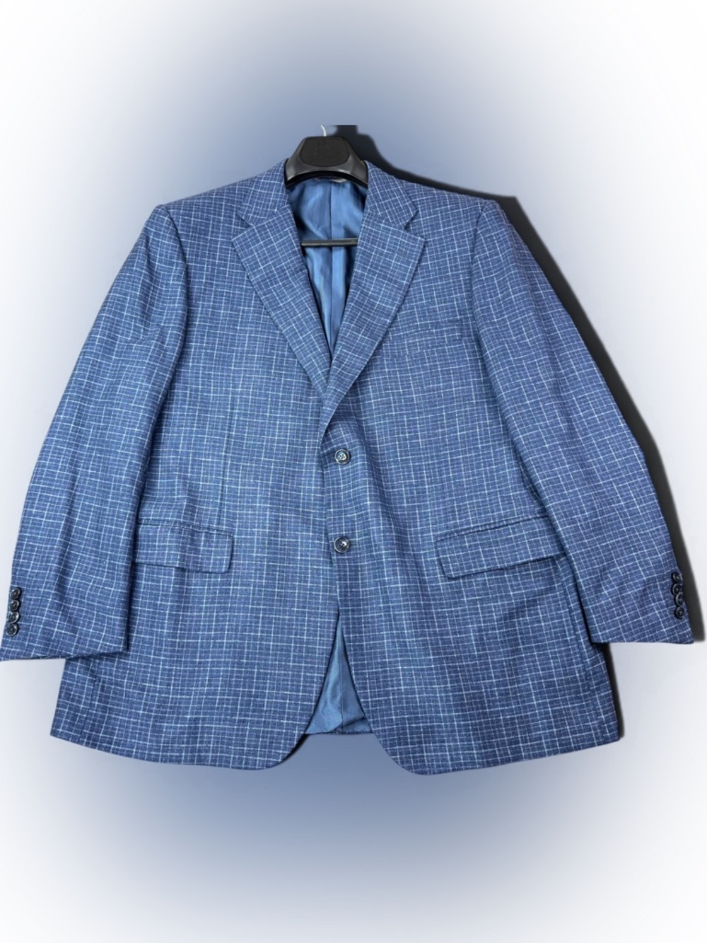 Canali Exclusive Silk Cashmere Sport Coat Navy Windowpane Italy 60R EU 50R US